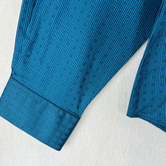 Bugatchi Shirt Mens XXL Shaped Fit Casual Button Up Blue Geometric L Sleeve NWT - Picture 4 of 10